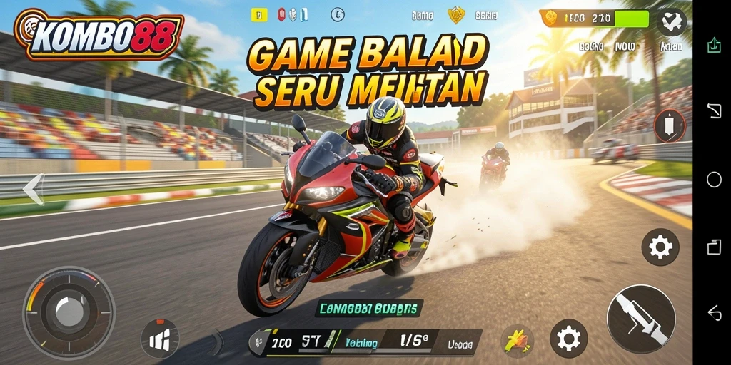 Gameplay seru saat balapan motor di KOMBO88.