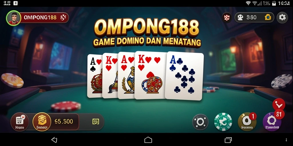 Tampilan gameplay seru dari OMPONG188 saat bermain Domino.