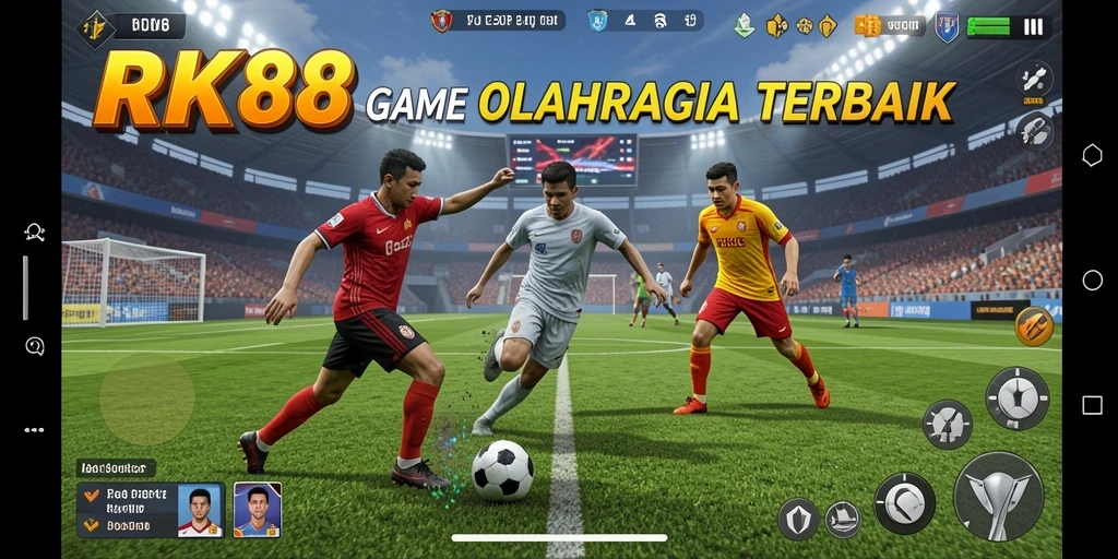 Screenshot menampilkan aksi seru dalam pertandingan olahraga di RK88.