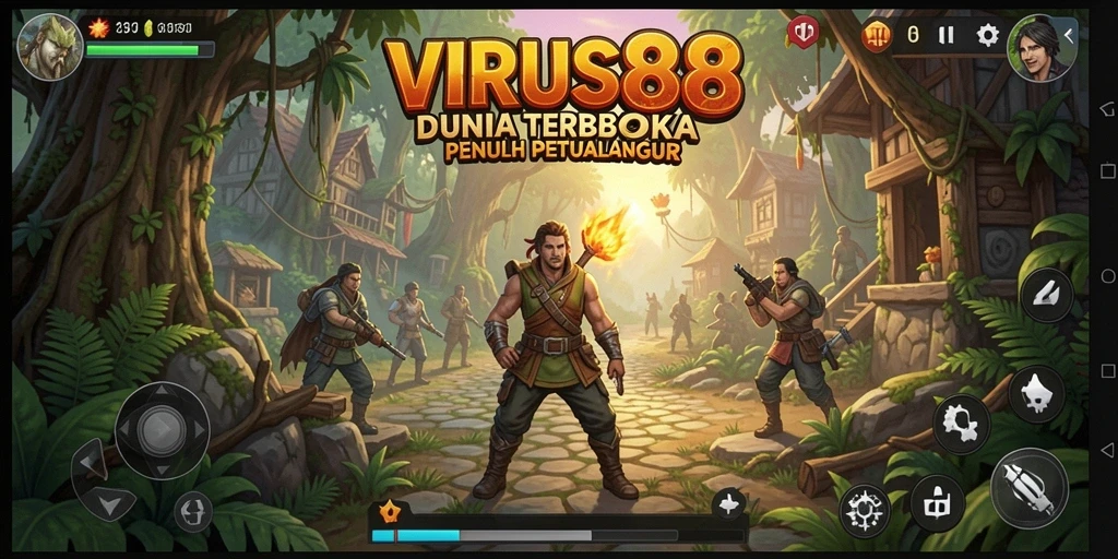 Tampilan gameplay menarik di dunia terbuka VIRUS88.