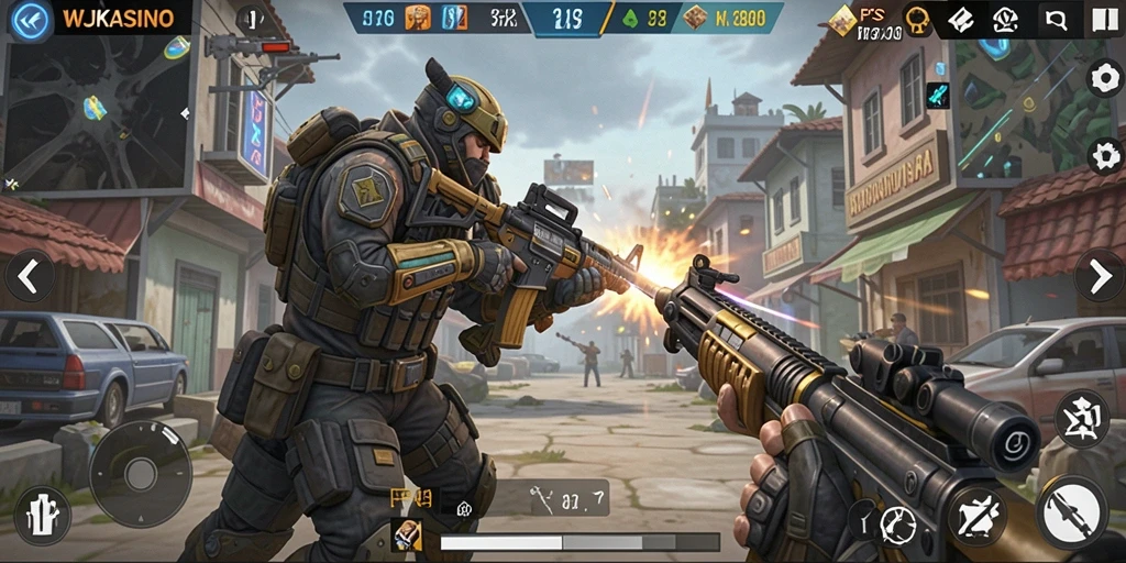 Tampilkan aksi mendebarkan dalam gameplay FPS WJKASINO.
